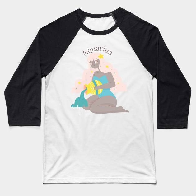 Aquarius Baseball T-Shirt by gnomeapple